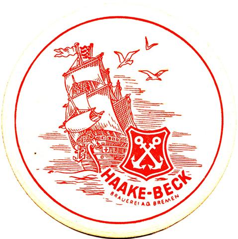 bremen hb-hb haake segelschiff 2b (rund215-brauerei ag bremen-rot)